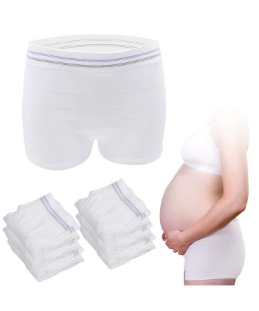HANSILK Maternity Knickers Disposable Postpartum Underwear Breathable & Stretchable Maternity Pants for Maternity/C-Section Recovery/Incontinence/Travel XL White 6pcs
