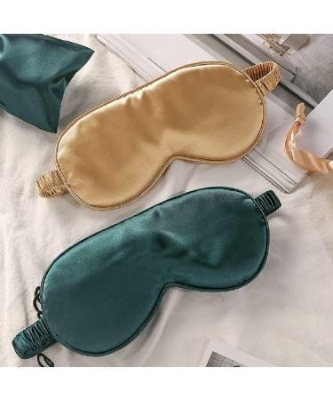 Silk Satin Sleeping Eye Mask - Dark Green Sleep Mask for Men & Women | Soft Breathable Blackout Eye Cover | Perfect Travel & Wedding Gift - Buy Online on GoSupps.com