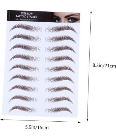 BELLIFFY 4pcs Eyebrow Stickers Hair Like Eyebrows Colored Lashes Fake Water Transfer Paper with Soy Ink 21x15cm Brown - Buy Online on GoSupps.com
