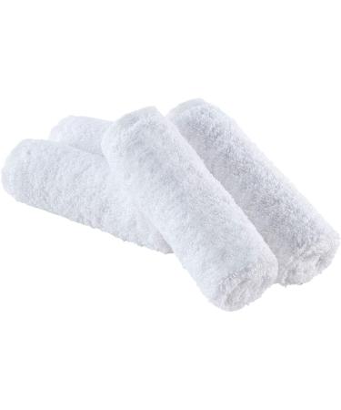 Hammam Linen Washcloth Set - Premium Turkish Cotton, 600 GSM, 13x13 Inches, Hotel Quality, Soft & Absorbent - White - Buy Online on GoSupps.com