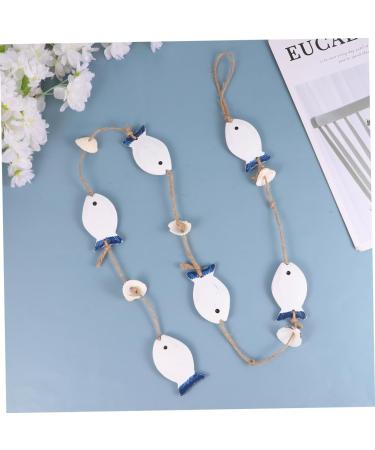 ABOOFAN 1 Pc Decor House Ornaments Wedding Ornament Fish Hanging Ornament Pendant Shell Wall Hanging Blue and White 102X4.2CM - Buy Online on GoSupps.com
