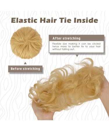 BARSDAR 100% Real Hair Tie & Extensions - Curved Messy Updos 32g Light Blonde Hair Part for Women & Girls - Buy Online on GoSupps.com