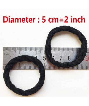 RN BEAUTY 100 PCS Cotton Hair Ties - High Elastic Seamless Hair Bands with Pattern Texture - 10 Mixed Colors Traceless Ponytail Holder - 2 inch Diameter - No Damage Hair Rings for Women - Buy Online on GoSupps.com
