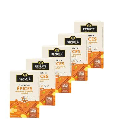 Renut Set of 5 black tea with spices and citrus fruits - 20 bags - box 32 g