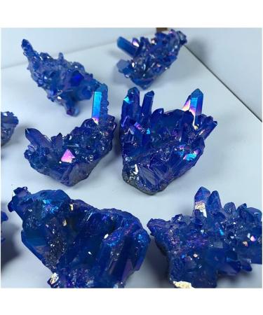 Crystal Rough Natural Crystal Rough Stone Crafts Crystal Cluster Specimen Blue Angel Aura Flower Natural Electroplating Gemstone Quartz Cluster (Size : 100-150g) - Buy Online on GoSupps.com