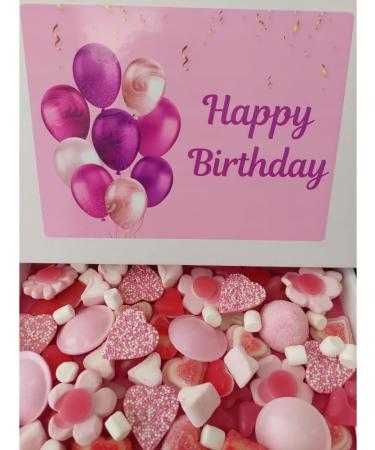 Happy Birthday Gift Pick n Mix pink 300g Gluten Free Sweets Selection Box Sweet Hamper Present for her kids Adult - Buy Online on GoSupps.com