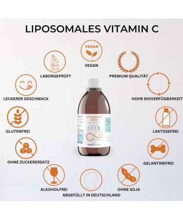 Mighty Elements Liposomal Vitamin C 2000 mg - Vegan Gluten-Free Immune Support Orange Flavor 250 ml Liquid in Glass Bottle - Buy Online on GoSupps.com