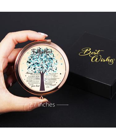 Wailozco Personalized Rose Gold Compact Mirror - Unique Gift for Niece from Mom - Meaningful Niece Graduation Birthday Present - Buy Online on GoSupps.com