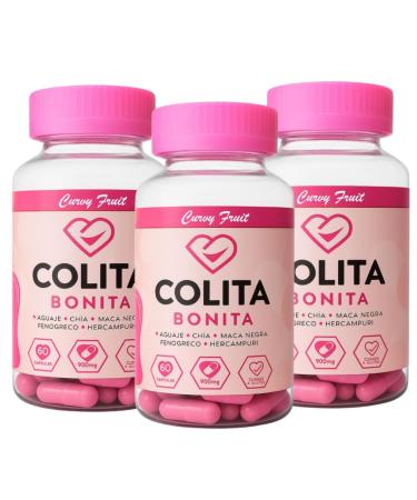Curvy Fruit Colita Bonita | Aguaje + Black Maca + Fenugreek | Herbal Supplement for Women | Natural Balance & Wellness Support 3 Month Supply (Full Treatment)