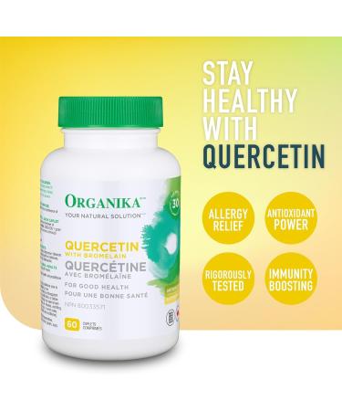 Organika Quercetin with Bromelain- High Availability Immune System Support Allergy and Inflammation Support- 60tabs 60 count (Pack of 1) Nutritional Supplement - Buy Online on GoSupps.com