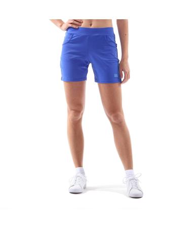 Sportkind Girls & Women Tennis Padel Fitness Bermuda Shorts with Pockets Breathable UV Protection XXL Cobalt Blue