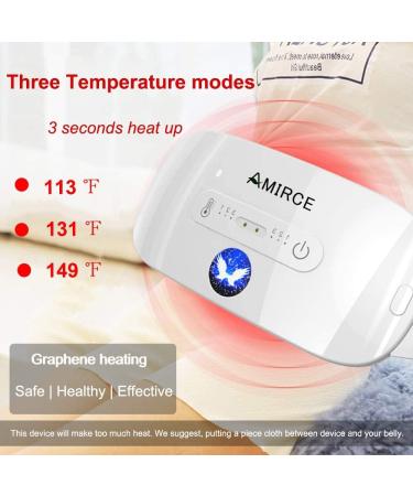 Electric Cordless Menstrual Heating Pad - Fast Heating with 3 Heat Levels and 3 Massage Modes for Period Pain Relief - White - Buy Online on GoSupps.com