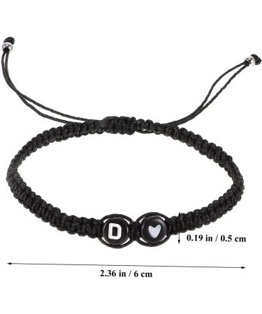 PRETYZOOM 3pcs Black and White Heart Bracelet Bracelets for Teen Girls Unisex Friendship Bracelets Couples Rope Braided Bracelets Cord Is Jade Thread Men and Women Wrist Chain Letter - Buy Online on GoSupps.com