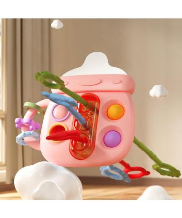 Buy Sensory Tensile Cutting Toys - Bottle-Shaped Dental Aid for Babies & Kids | Silicone Teething Toys in Sweet Pink - Buy Online on GoSupps.com