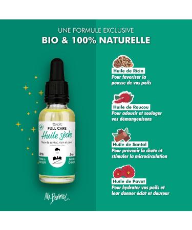 Mr. Barbie 2-in-1 Beard & Hair Oil | 100% Natural French Moisturizer | Organic Vegan with Castor Sandalwood & Mavot | 30ml - Buy Online on GoSupps.com