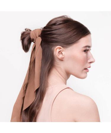 Kitsch Crepe Hair Scarf Scrunchies - Terra Cotta Bow Hair Ties for Women and Teens - Buy Online on GoSupps.com