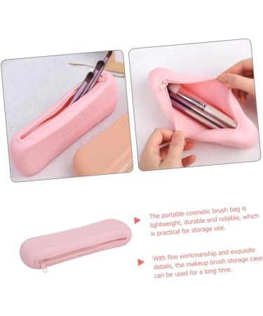 Angoily Silicone Storage Bag Makeup Brush Silicone Cosmetic Brush Bag Cosmetic Brush Holder Foundations Pouch Zip Lock Organizer Small at Home Pink Travel Silica Gel Toolkit - Buy Online on GoSupps.com