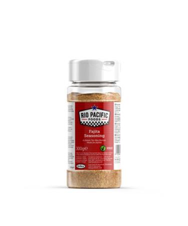 Rio Pacific Foods Fajita Seasoning 300g Orange brown blend of spices and herbs for meats to use as a flavour enhancer for grilling roasting or barbecues.