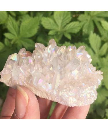 Crystal Rough Specimen Healed 70g Natural Crystal Quartz Cluster Colourful Specimen Electroplating Coated Reiki Stone Home Decoration Craft As a Gift - Buy Online on GoSupps.com