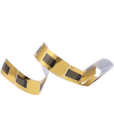 Lizusidtsy 100 x Golden Nail Art Tips Extension Forms Guide French DIY Tool Acrylic UV Gel - Buy Online on GoSupps.com