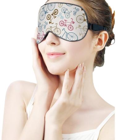 Vector Bicycle Pattern Sleep Mask | Adjustable Strap | Blocks Light | For Men & Women - Buy Online on GoSupps.com