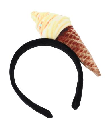 DOITOOL Ice Cream Cone Headband Ice Cream Party Hat Costume Party Accessory Headband Adult Food Vendor Ice Cream Cone Mini Hat for Food Themed Party Decorations