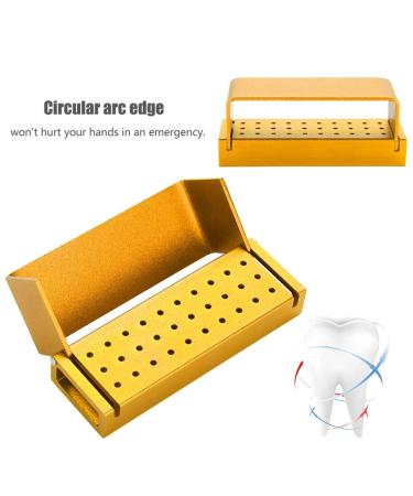 Buy Dental Autoclavable Box - 30 Hole Disinfection Holder for Dental Drill Tools - Aluminum Golden | International Shipping - Buy Online on GoSupps.com