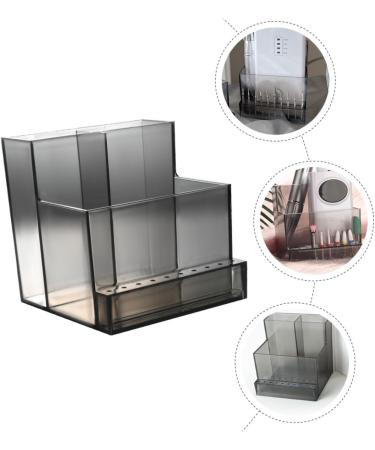 minkissy 1PC Nail Art Storage Box shelving brackets makeup brush holder makeup brush cup Nail Drill Bit Display Stand makeup brush stand Make Up Organizer desk stand perfume Acrylic 10.5x10.3cm Black - Buy Online on GoSupps.com