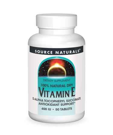 Source Naturals Vitamin E 400 iu Fat-Soluble Antioxidant - 50 Tablets - Buy Online on GoSupps.com