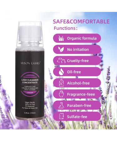 Eyelash Cleansing Concentrate 100ml | Professional Foaming Shampoo for Eyelash Extensions | Natural Lavender Cleaner - Buy Online on GoSupps.com