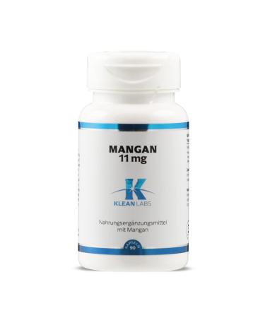 Klean Labs - Manganese 11mg - 90 capsules - vegan non-GMO no unwanted additives - for normal energy metabolism