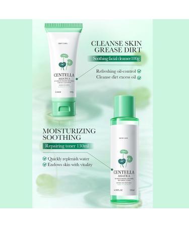 Centella Kit with Toner Facial Serum Ampoule Lotion Soothing Cream Facial Cleanser Eye Cream Skin Care Set Basic Skincare Kits Gift Sets for Women and Girls - Buy Online on GoSupps.com