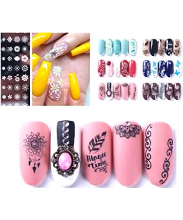 12 PCS Nail Stamp Templates Set - Flower Butterfly Animal Designs for Nail Art | Metal Image Plates for Gel Polish Decoration - Buy Online on GoSupps.com