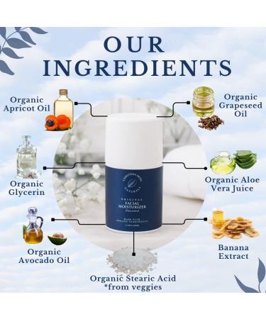 Organic Hydrating Facial Moisturizer - Daily Face Cream for Soft & Smooth Skin - For All Skin Types - Unscented - Women & Men - 1.7 oz - Buy Online on GoSupps.com