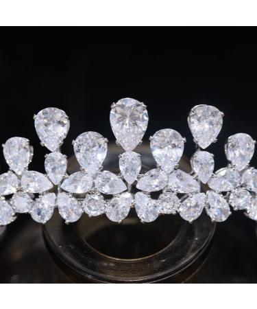 Aoligrace Small Cubic Zirconia Wedding Tiara - Sparkly CZ Princess Crown for Women | Mini Bridal Prom Hair Accessory - Buy Online on GoSupps.com