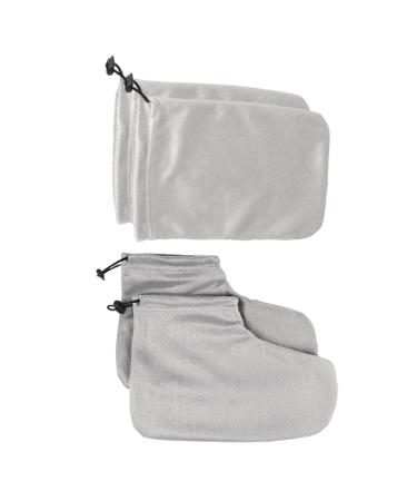 1 paire de gants d' pilation la cire de paraffine chaussettes de bain r glables chaussettes d'hiver isol es accessoires pour la maison et les d placements gris B B Gris