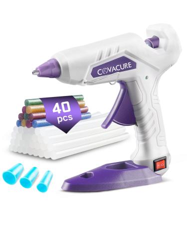 Covacure Hot Glue Gun Kit For Kids with 40 PCS Glue Sticks - Fast Heating & Drip Proof Glue Gun with 3 Finger protectors & Base Stand  ideal for Children  School Arts  Craft  DIY  Decoration