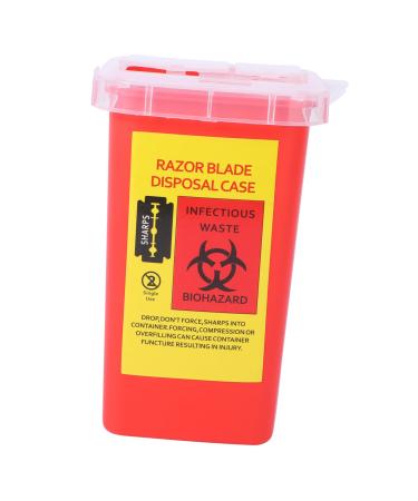 Frcolor 1stk disposal container for razor blade waste container container for dangerous waste portable containers for sharp objects blade dispenser Bank sharp box disposable man red 15.4x9.5cm