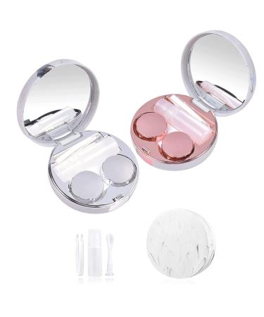 2 pieces mini contact lens box contact lenses made of plastic portable contact lenses case contact lenses storage reusable for travel at home bags drawers