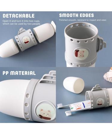 Jadin Travel Toothbrush Cup Set for Kids - 2-Piece Multifunctional Plastic Toothbrush Holder Ideal for Camping Travel School and Home - Blue & White Submarine Design - Buy Online on GoSupps.com