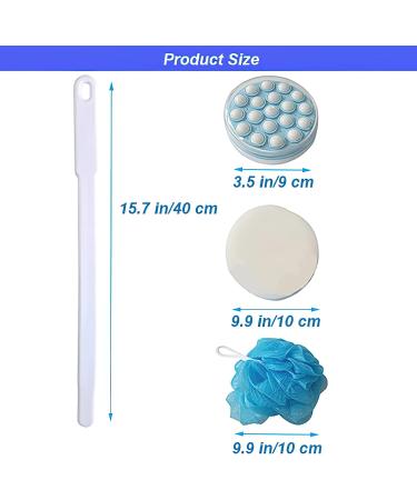 Long Handle Back Lotion Applicator & Scrubber | Shower Loofah On a Stick for Men & Women | Body Washer & Scrubber - Buy Online on GoSupps.com