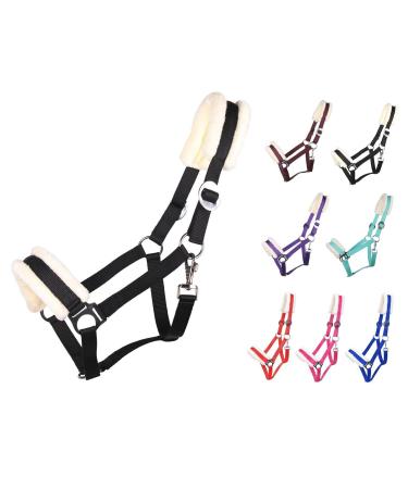 Netproshop Solid Horse Halver Padded and adjustable size.Mini Shetty to Full U Cold Blood Groesse: Cold Blood Color: Black Black Black Cold Blood