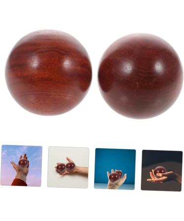 Fomiyes Handball Massage Balls - Portable Small Wooden Beads & Foam Health Balls for Hand Therapy | Mahogany Fitness Massage Roller - Buy Online on GoSupps.com