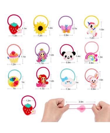 YASUNMI 24pcs Girls Elastic Hair Ties - Cute Cartoon Ponytail Holders for Kids, Toddlers, Teens - Hair Accessories for Girls - Buy Online on GoSupps.com