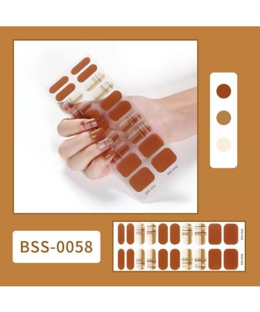 NCTCITY Gel Nail Polish Strips Stickers 20 Full Wraps Semi-Cured Nail Art Sticker Waterproof Self-Adhesive Gel Stickers Decals with Nail File for Cute Women Girls (Beauty Colorful Plaid) BSS-0058 - Buy Online on GoSupps.com