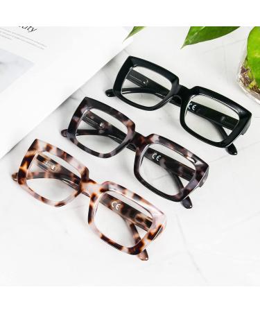 Buy MMOWW 3 Series Pack Oversized Reading Glasses for Women - Anti Blue Light Square Frames in Black Brown Gray Tortoise & Tea Tortoise 2.5x - Buy Online on GoSupps.com