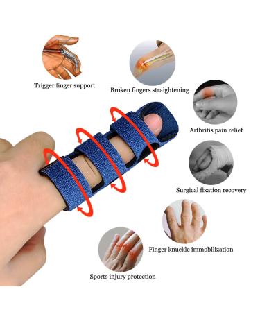 Upgraded Finger Splints - 4pcs Trigger Finger Brace with 3 Straps for Mallet & Broken Finger Support Knuckle Immobilization Arthritis Pain Relief - Black - Buy Online on GoSupps.com