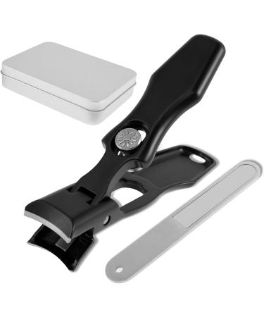 Nail Clippers for Thick Nails Wide Jaw Nail Trimmer Stainless Steel Nail Cutter with Nail Clip Storage Portable Fingernail Cutter Labor Saving Fingernail Trimmer for Women Men Adults(black) - Buy Online on GoSupps.com
