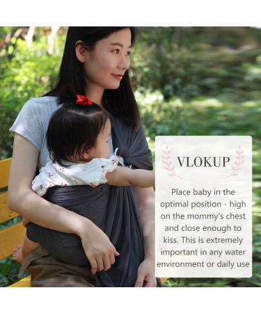 Vlokup Baby Water Ring Sling Carrier | Lightweight Breathable Mesh Wrap | Summer Pool Beach Essential | Grey - Buy Online on GoSupps.com