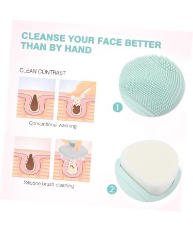 Gogogmee Silicone Face Brush Face Cleansing Brush Cleaning Scrubber Facial Cleansing Brush Face Scrubber Brush for Women Deep Face Cleaning Brush Silicone Brush Double Sided 8x6cm Green - Buy Online on GoSupps.com